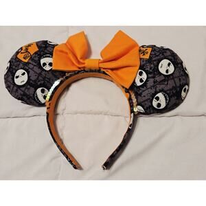 Disney Nightmare Before Christmas Jack Skellington Halloween Mickey Ears Pumpkin